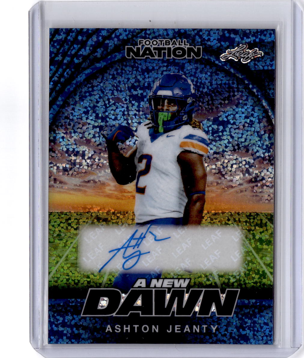 2025 Leaf Football Nation - A New Dawn Auto Prismatic Blue Ashton Jeanty #/7