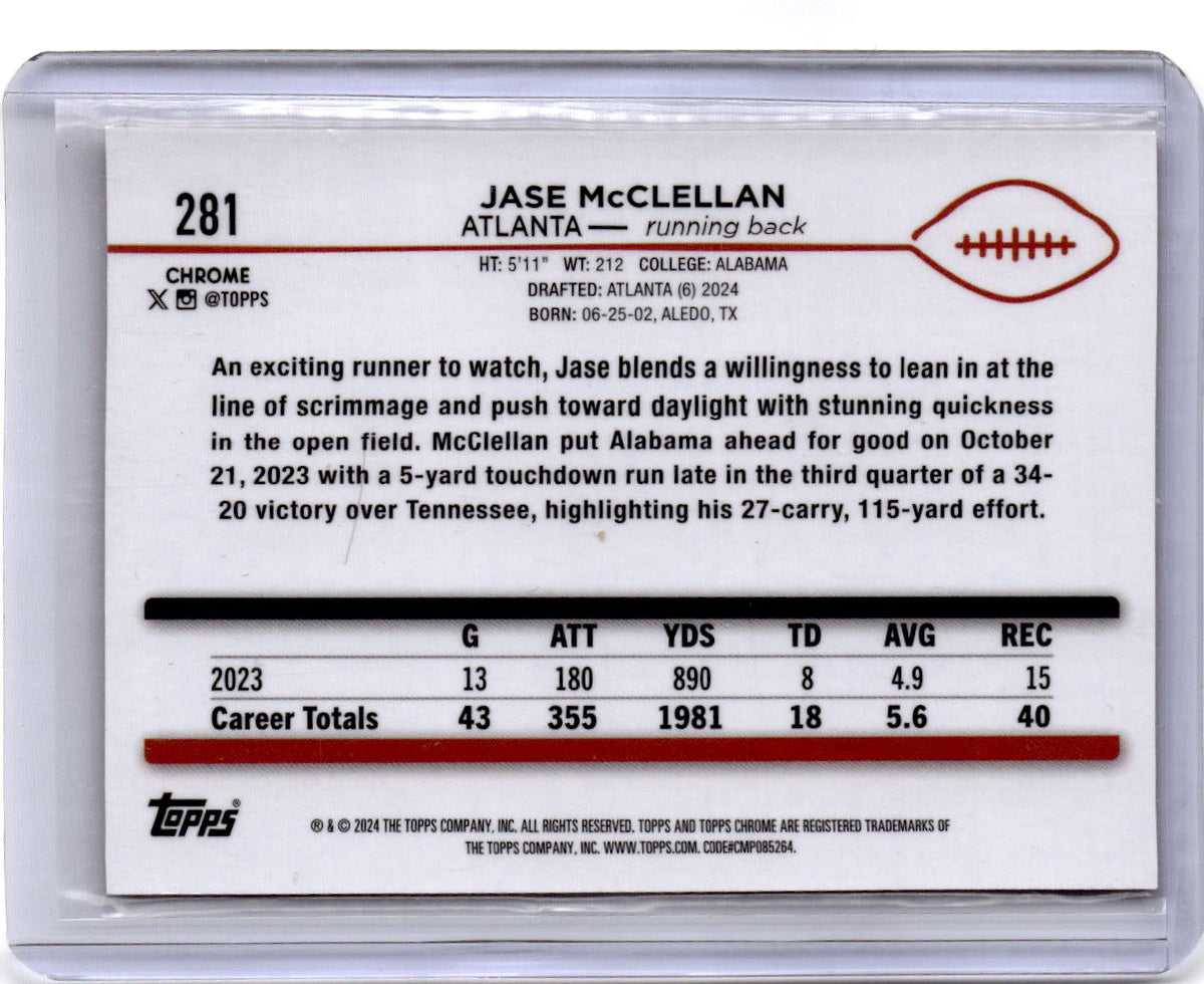 2024 Topps Chrome #281 Jase McClellan Orange Geometric Refractor #/25