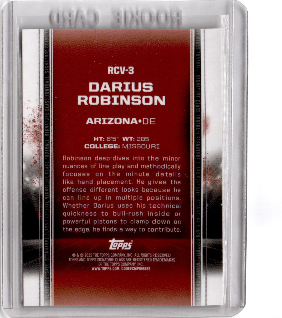 2024 Topps Signature Class #63 Darius Robinson Gold #/10