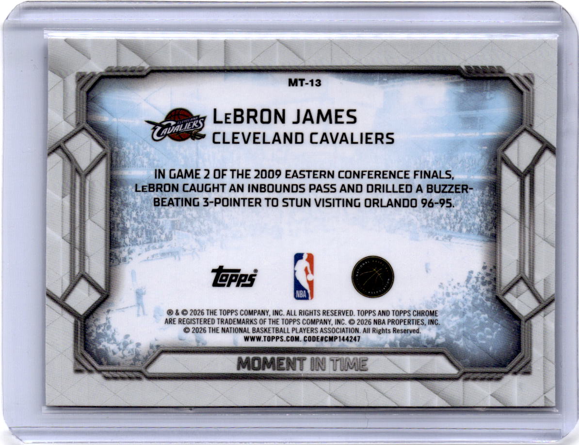 2025-26 Topps Chrome Update #MT-13 LeBron James Moment In Time