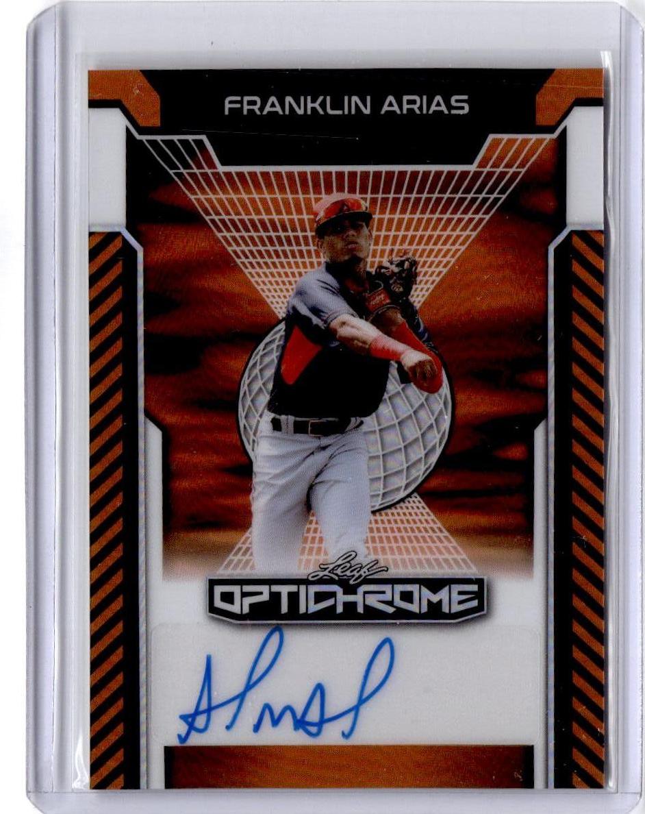 2025 Leaf Optichrome #58 Franklin Arias Autographs Red #/4