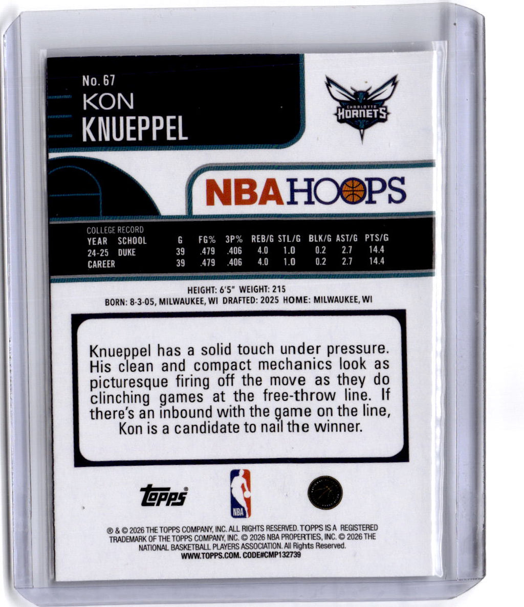 2025-26 Hoops #67 Kon Knueppel Light Burst