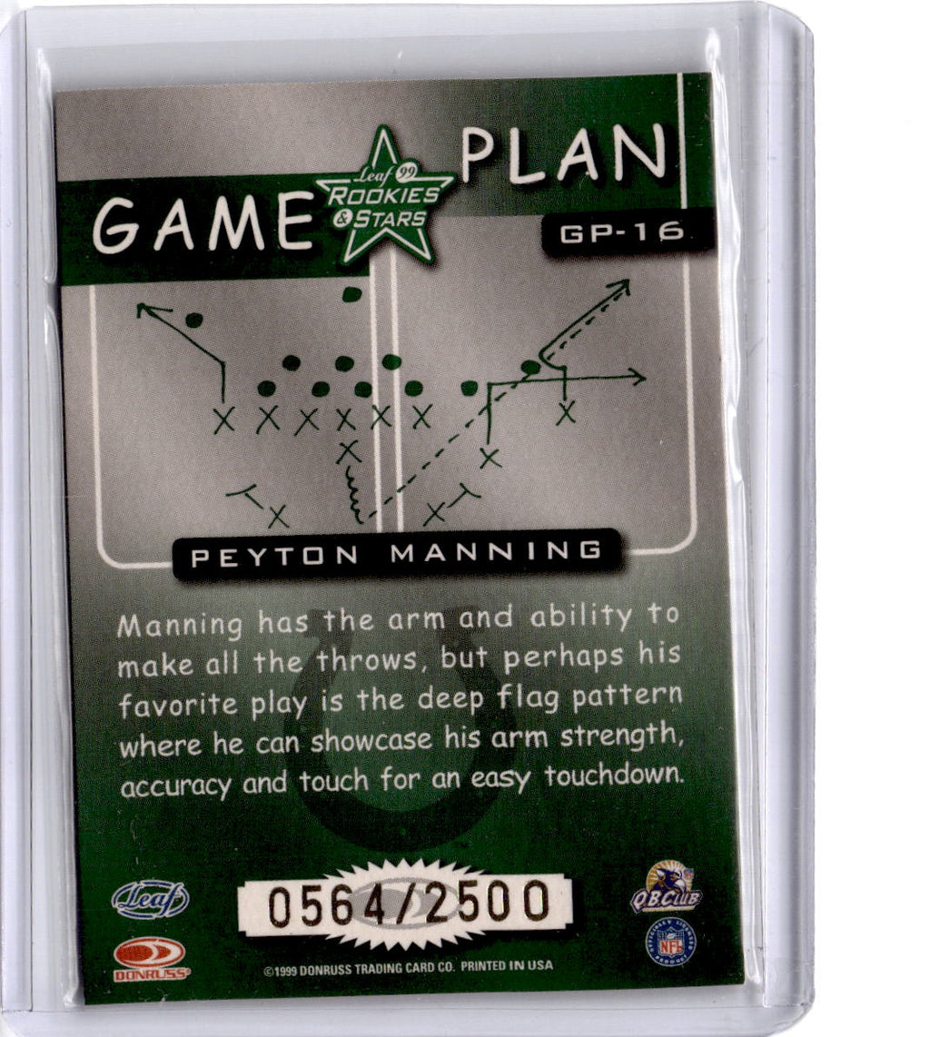 1999 Leaf Rookies & Stars #GP-16 Peyton Manning Game Plan #/2500