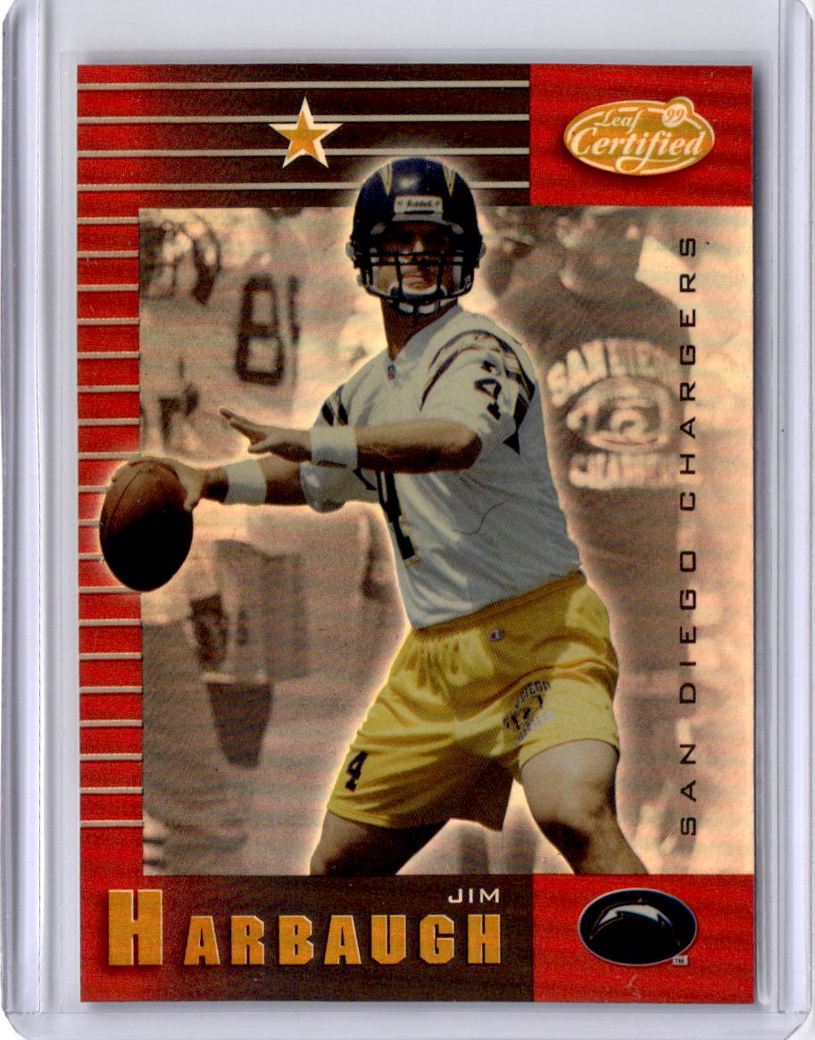 1999 Leaf Certified #81 Jim Harbaugh Mirror Red