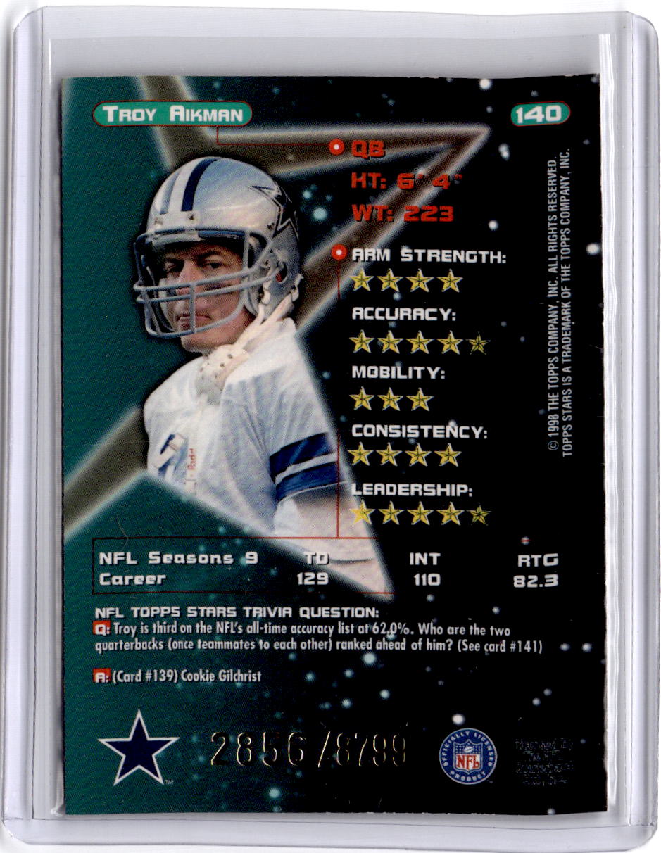 1998 Topps Stars #140 Troy Aikman #/8799