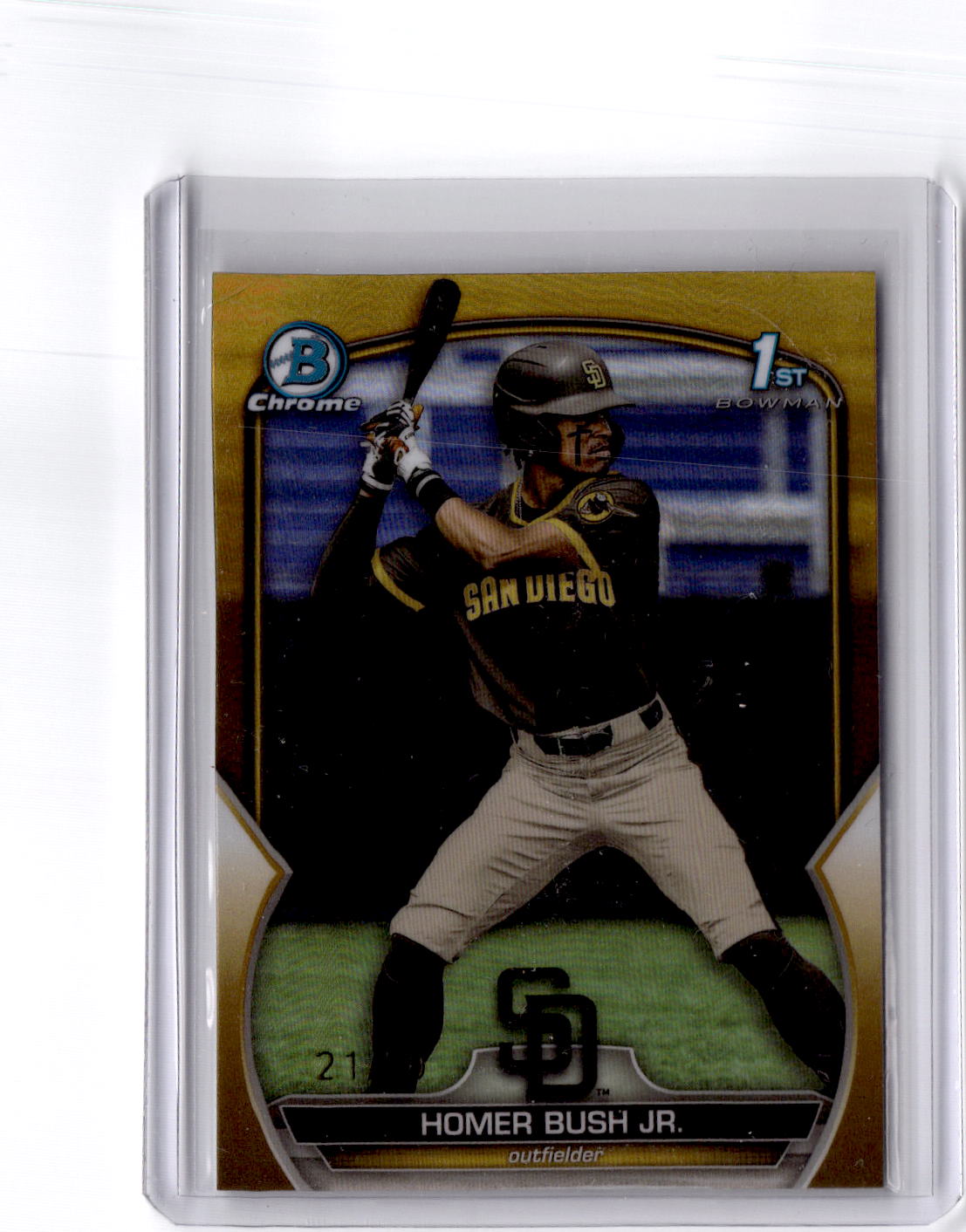 2023 Bowman Draft #BDC-124 Homer Bush Jr. Chrome Gold Refractor #/50