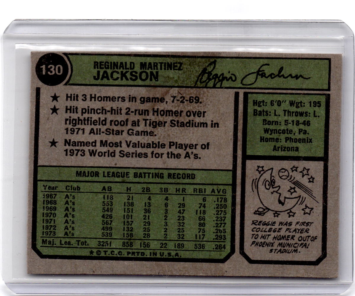 1974 Topps #130 Reggie Jackson