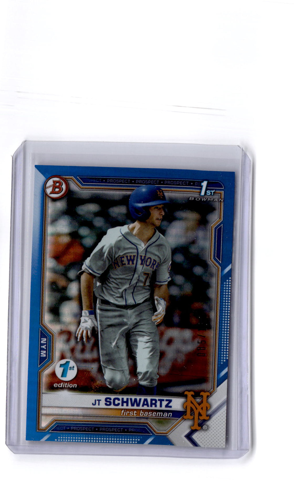 2021 Bowman Draft 1st Edition #BD-61 JT Schwartz Blue Foil #/150