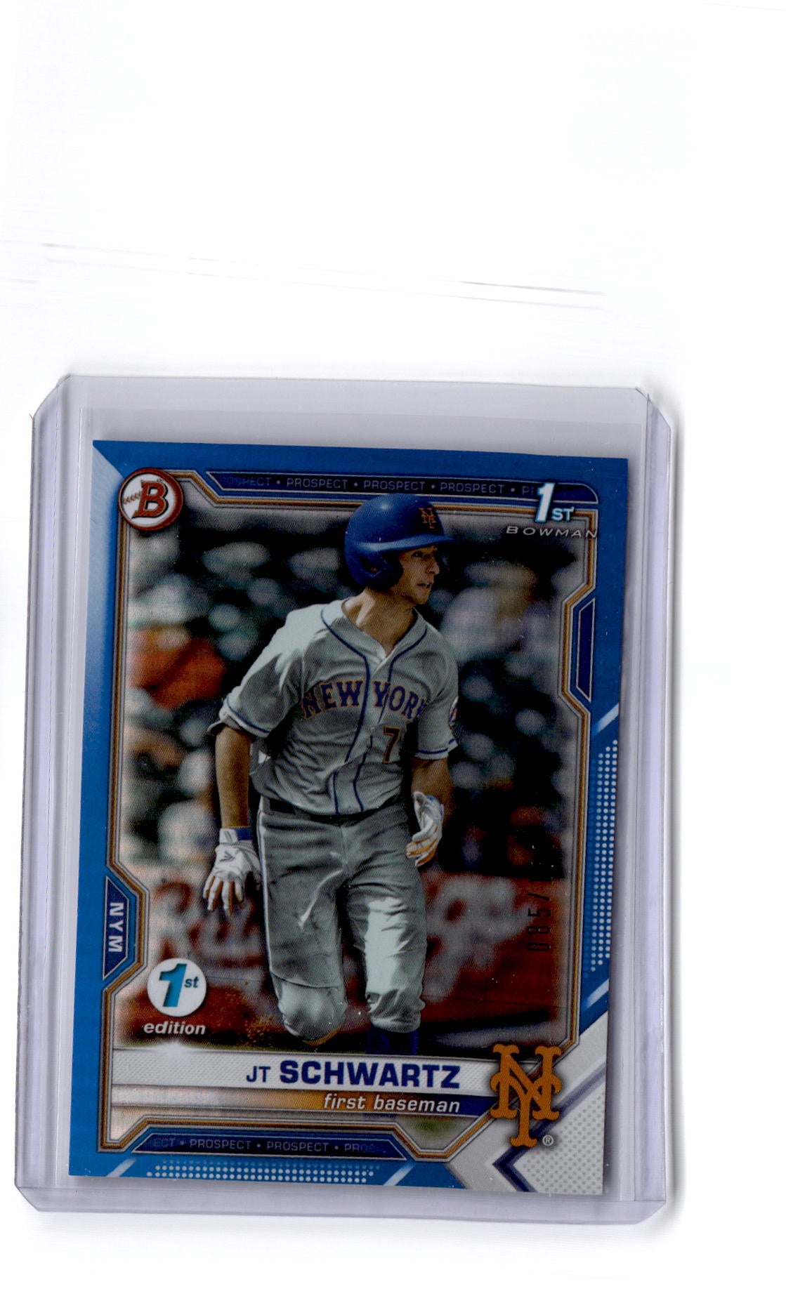 2021 Bowman Draft 1st Edition #BD-61 JT Schwartz Blue Foil #/150