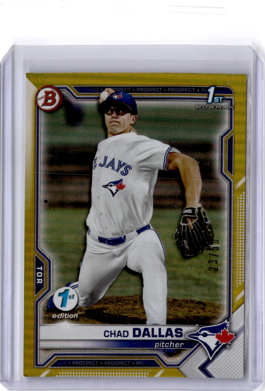 2021 Bowman Draft 1st Edition #BD-23 Chad Dallas Gold Foil #/50