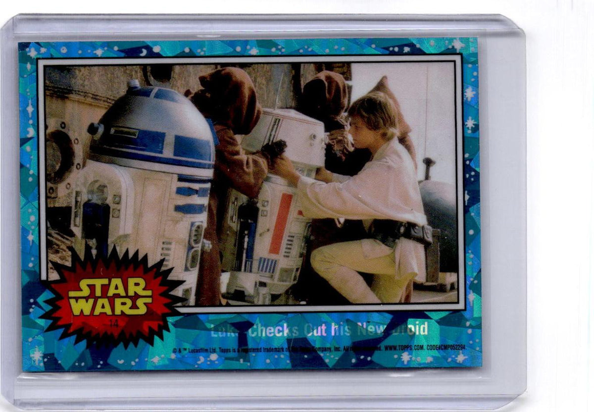 2022 Topps Chrome Sapphire Edition Star Wars #14 Luke Checks Out his New Droid