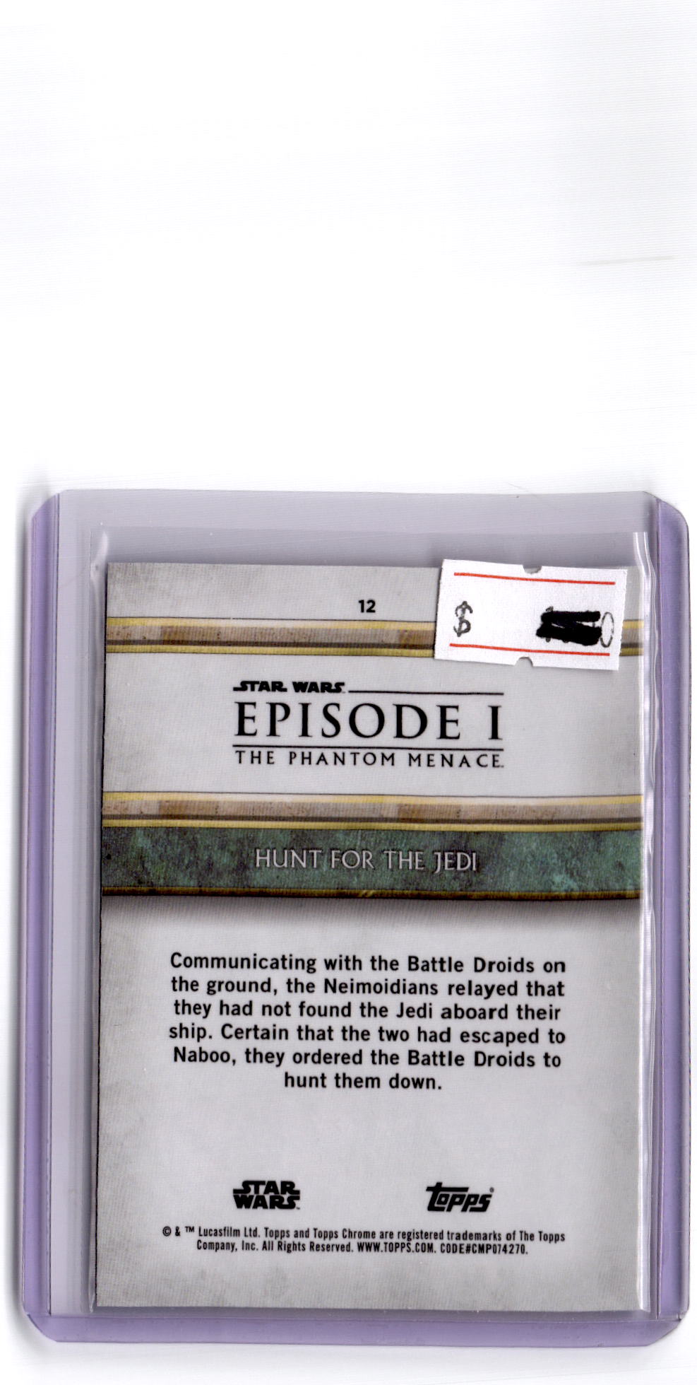 2024 Topps Chrome Sapphire Star Wars: The Phantom Menace #12 Jedi