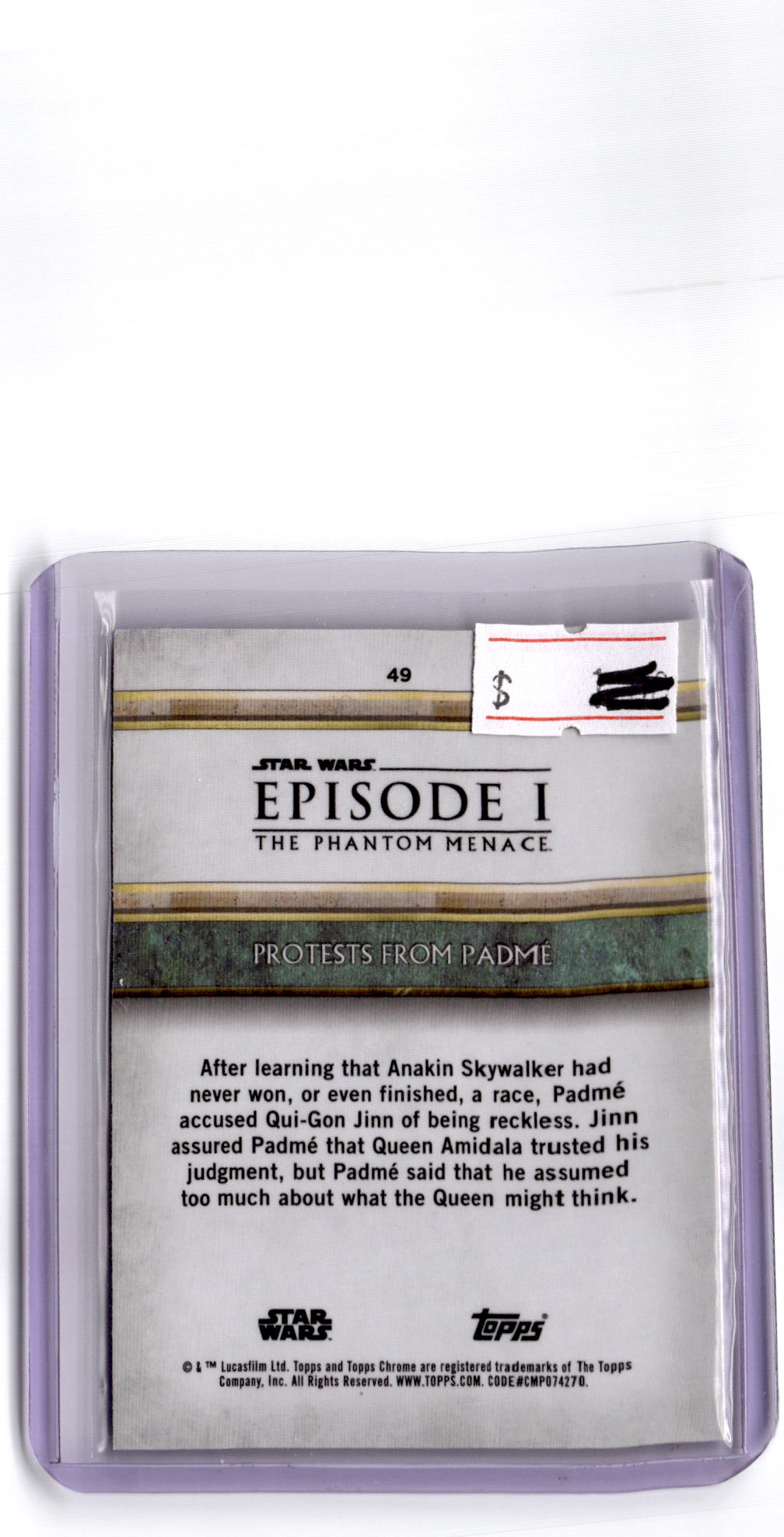 2024 Topps Chrome Sapphire Star Wars: The Phantom Menace #49 Protests