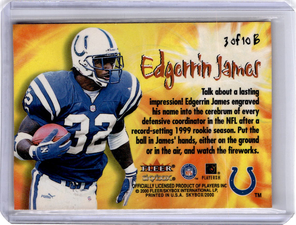 2000 SkyBox #3 B Edgerrin James The Bomb