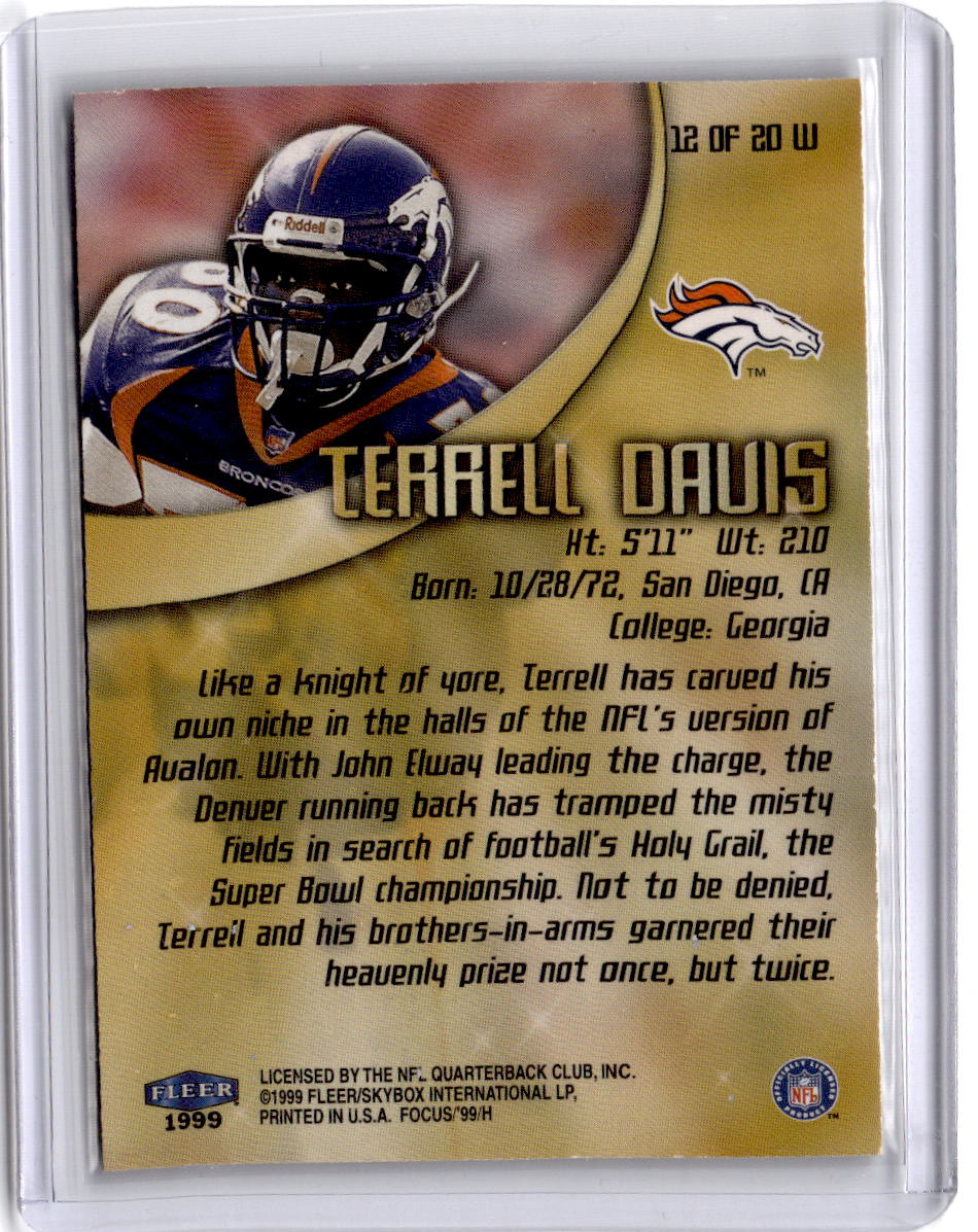 1999 Fleer Focus #12W Terrell Davis Wondrous