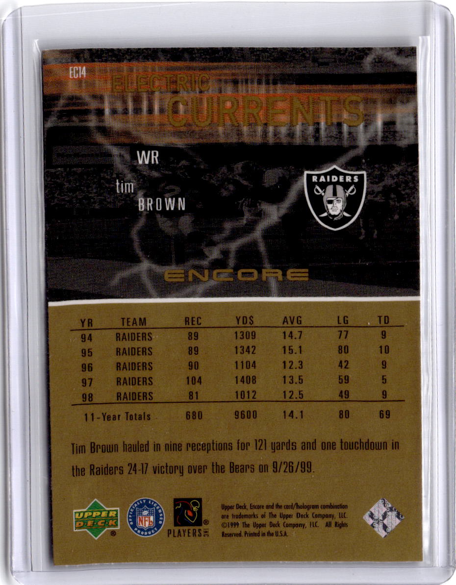 1999 Upper Deck Encore #EC14 Tim Brown Electric Currents