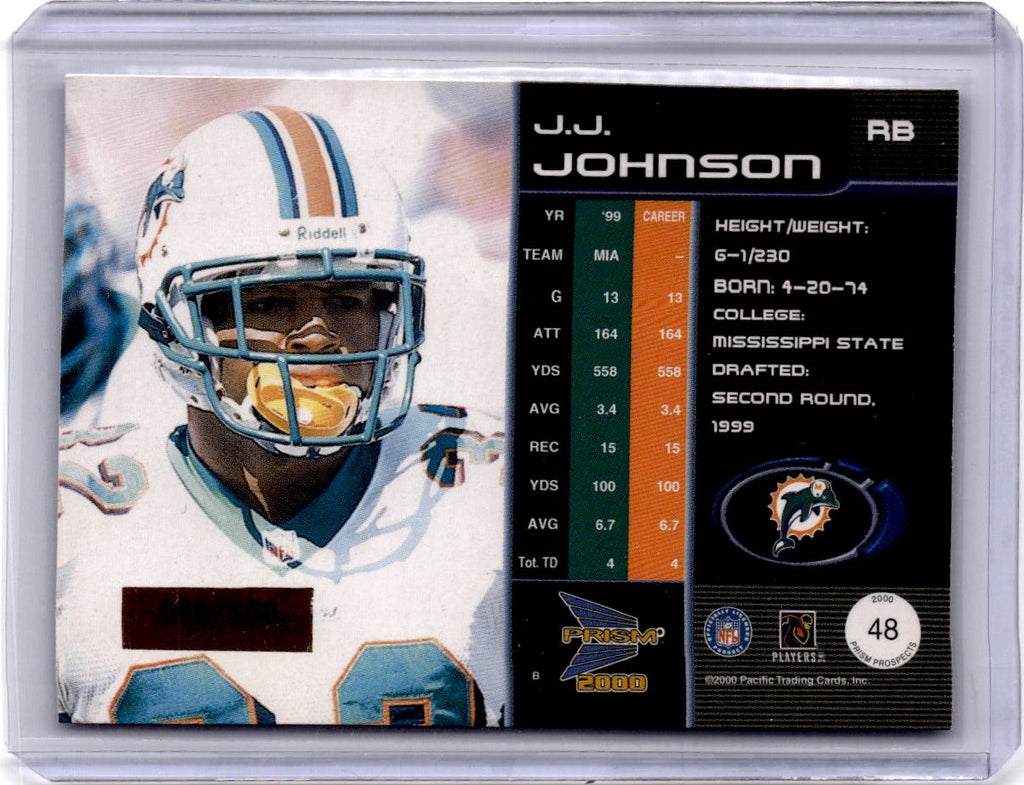 2000 Pacific Prism Prospects #48 J.J. Johnson Holographic Blue #/100