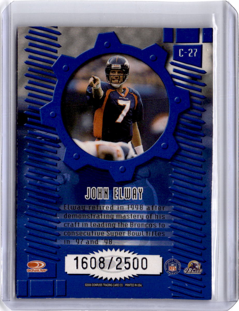2000 Donruss Elite #C-27 John Elway Craftsmen #/2500