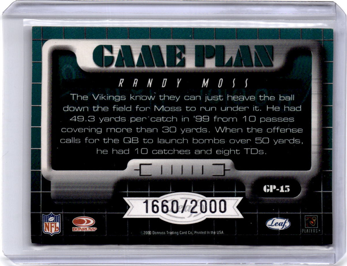 2000 Leaf Rookies & Stars #GP-15 Randy Moss Game Plan #/2000