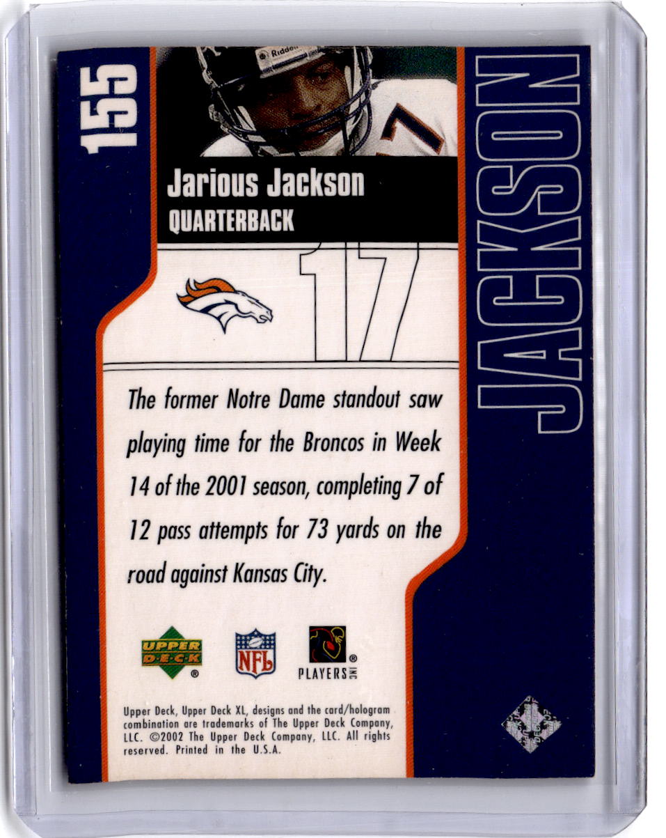 2002 Upper Deck XL #155 Jarious Jackson Holofoil #/65