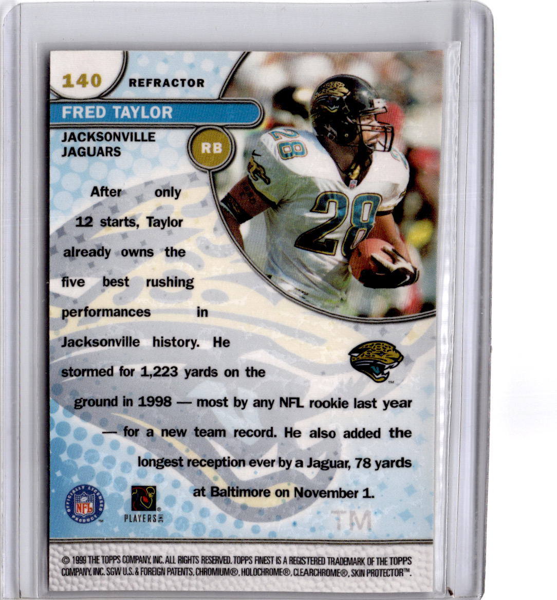 1999 Finest #140 Fred Taylor Refractors