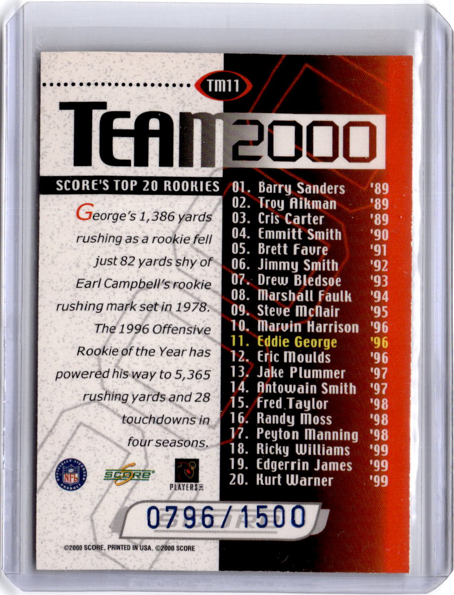 2000 Score #TM11 Eddie George Team 2000 #/1500
