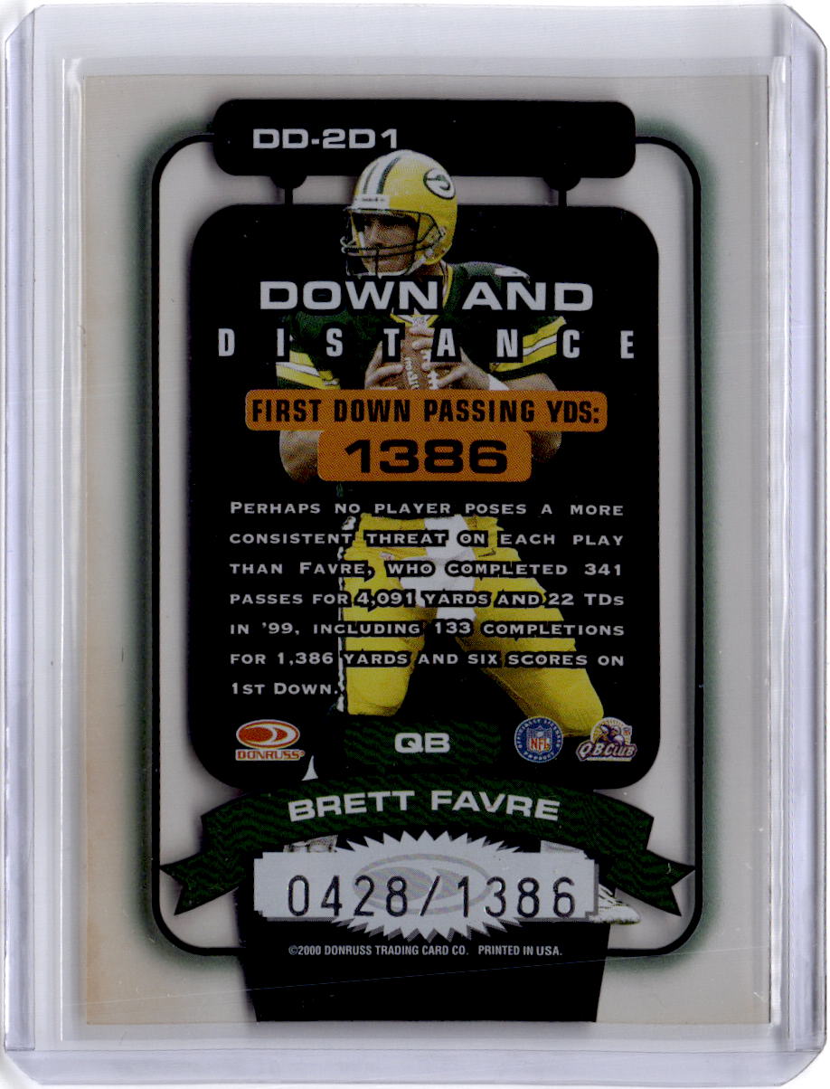 2000 Donruss Elite #DD-2D1 Brett Favre Down and Distance #/1386