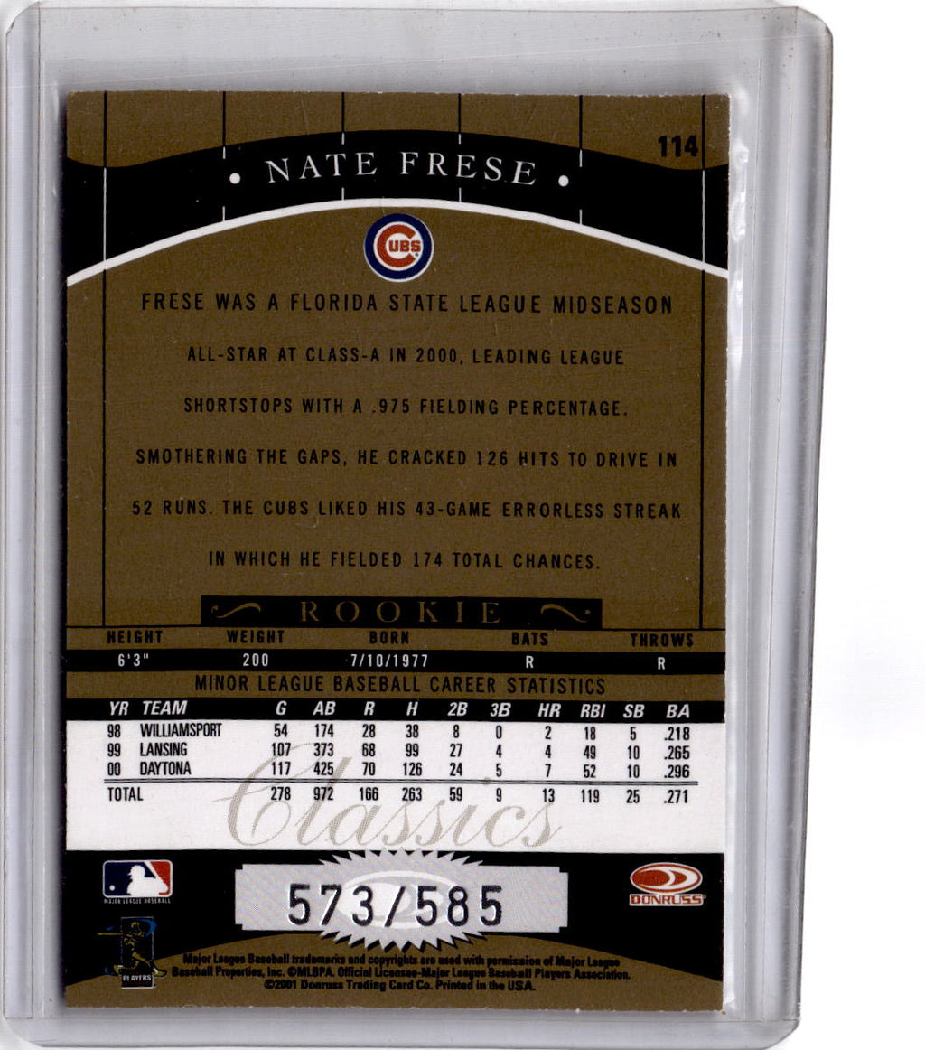 2001 Donruss Classics #114 Nate Frese #/585
