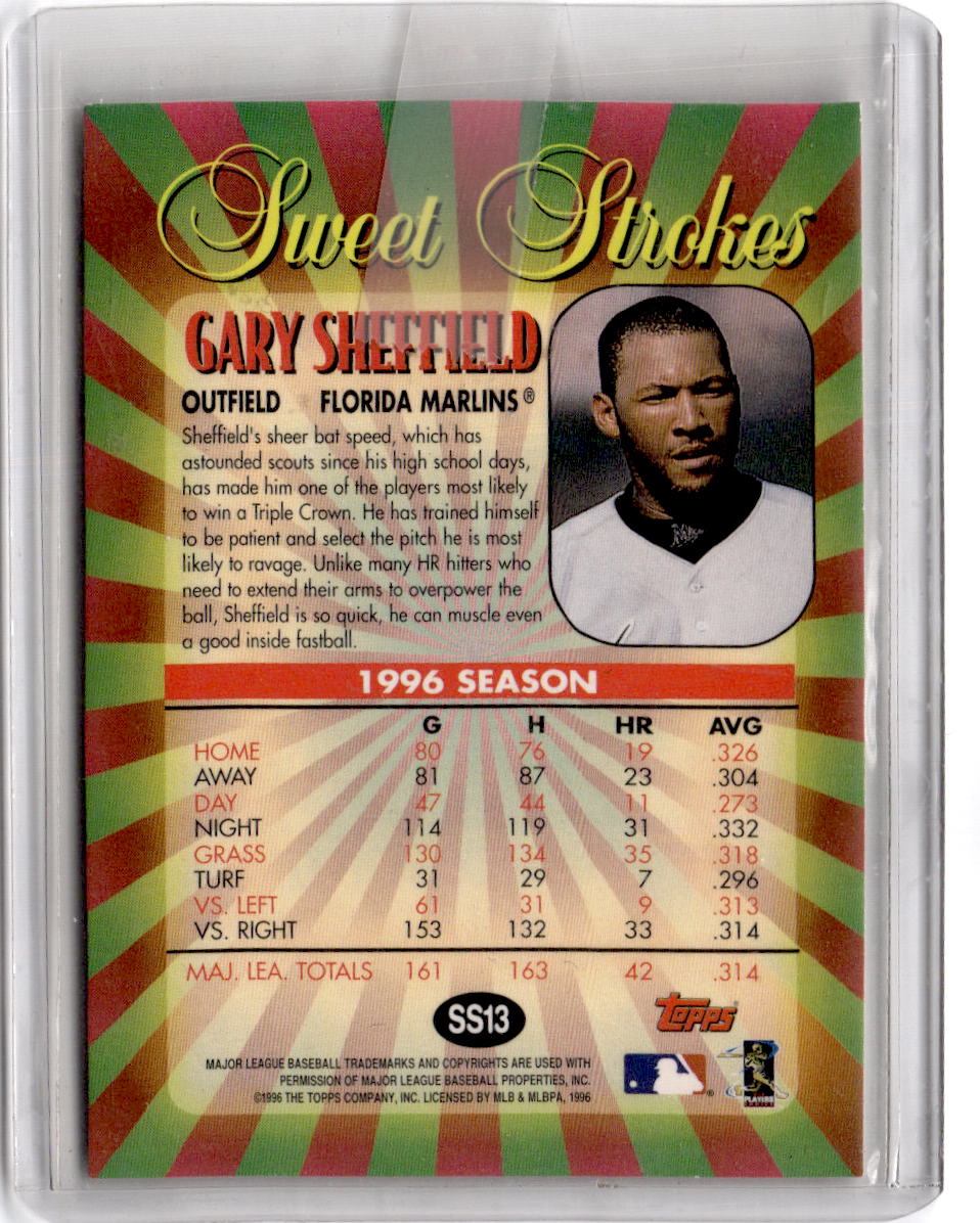 1997 Topps #SS13 Gary Sheffield Sweet Strokes