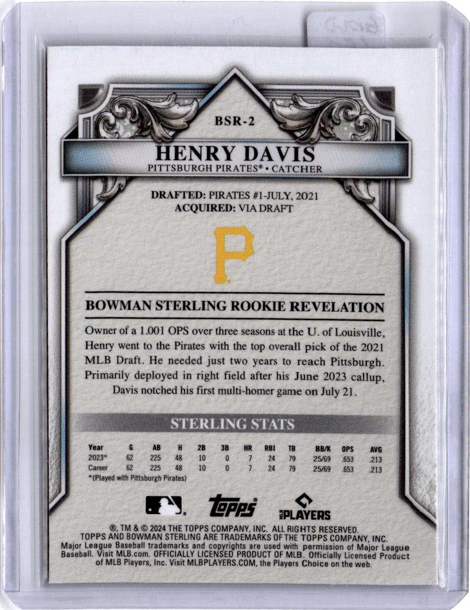 2024 Bowman Sterling #BSR-2 Henry Davis Gold Refractor #/50