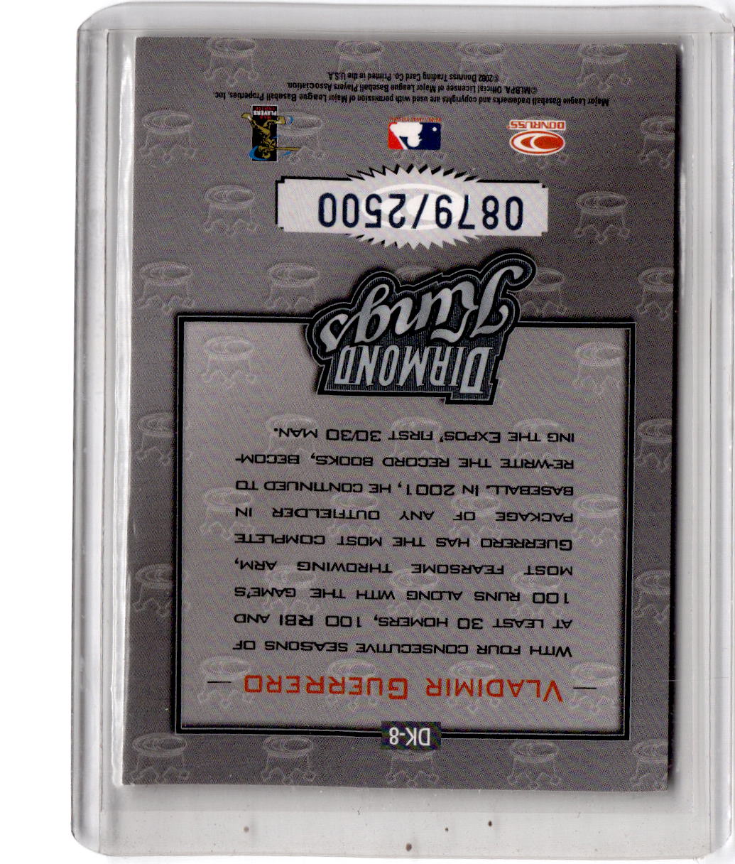 2002 Donruss #DK-8 Vladimir Guerrero Diamond Kings #/2500