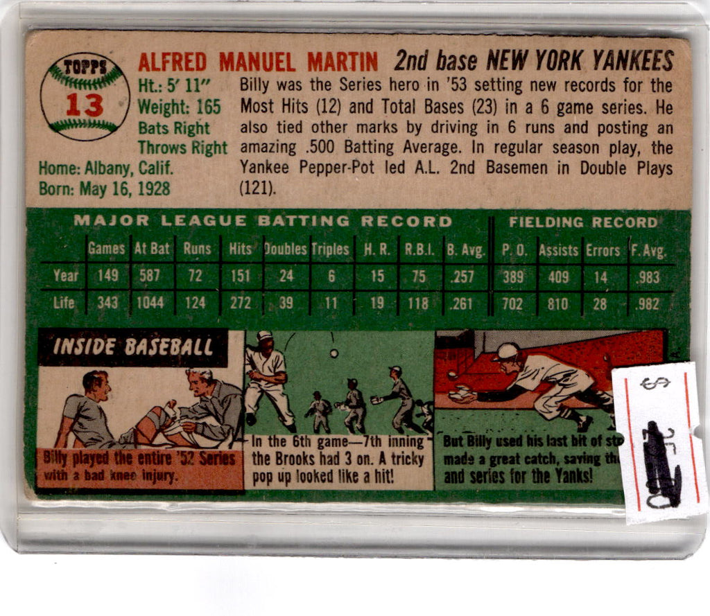 1954 Topps #13 Billy Martin