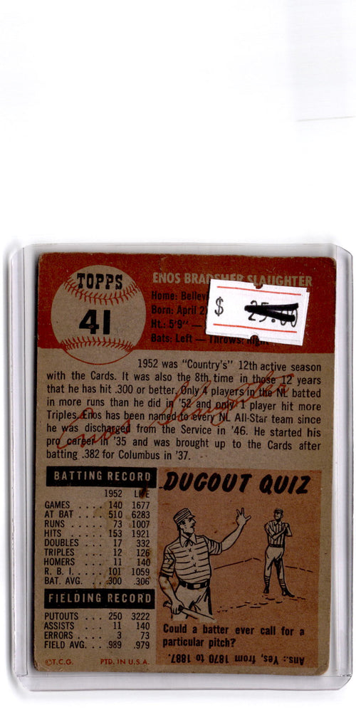 1953 Topps #41 Enos Slaughter