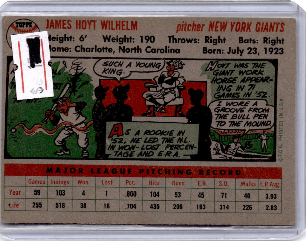1956 Topps #307 Hoyt Wilhelm