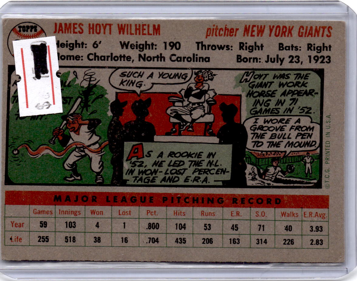 1956 Topps #307 Hoyt Wilhelm