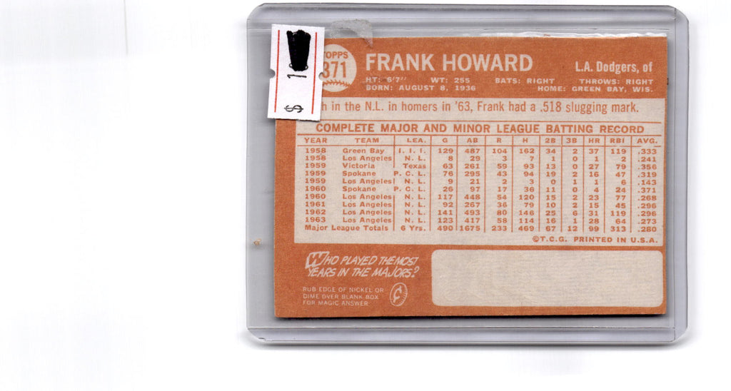 1964 Topps #371 Frank Howard