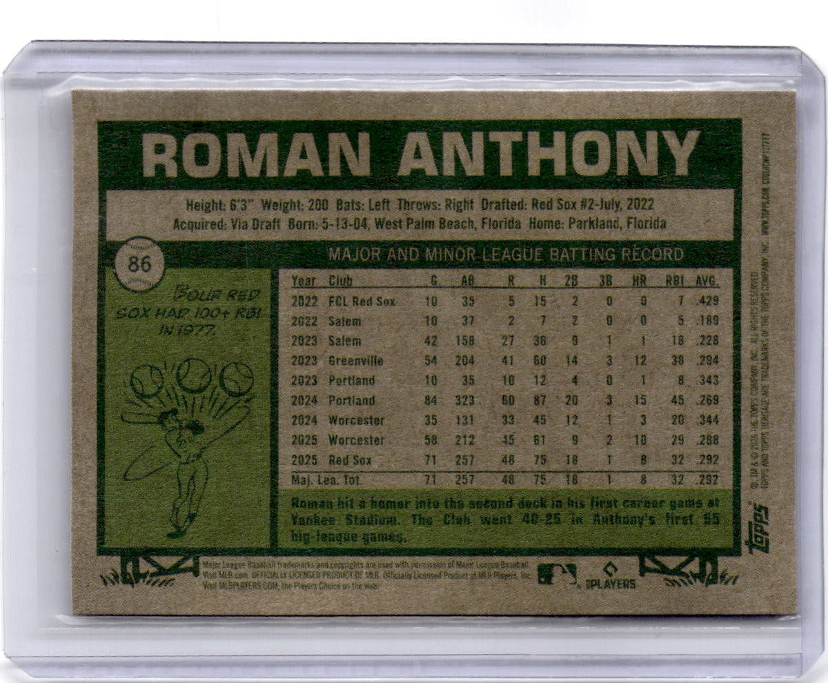 2026 Topps Heritage #86 Roman Anthony