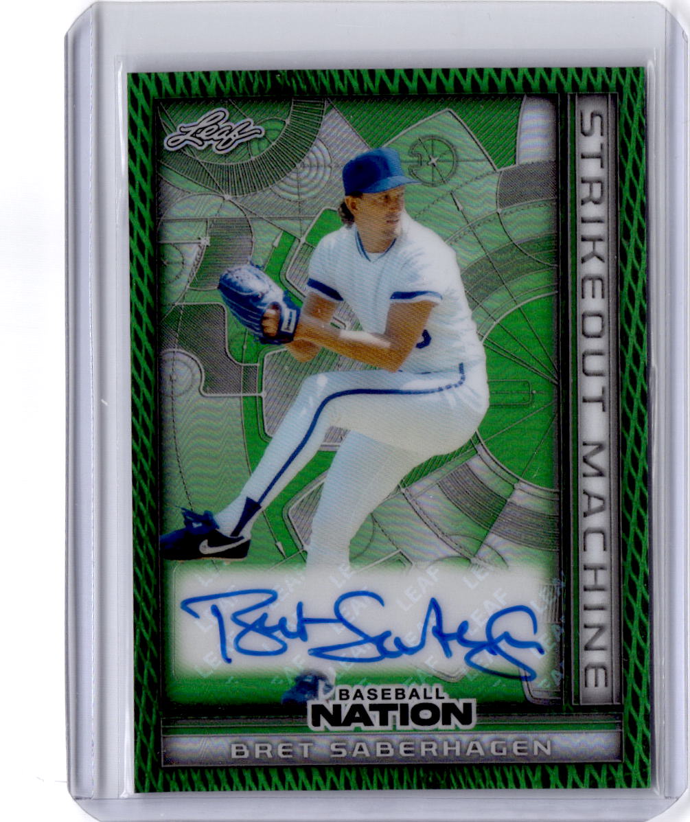 2025 Leaf Baseball Nation Bret Saberhagen Autographs Sparkles Green #/4