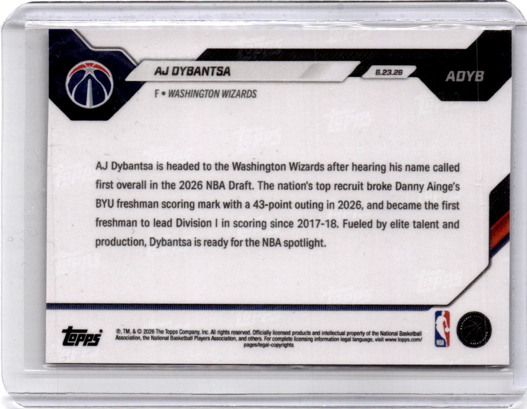 2026-27 Topps Now NBA Draft #ADYB AJ Dybantsa