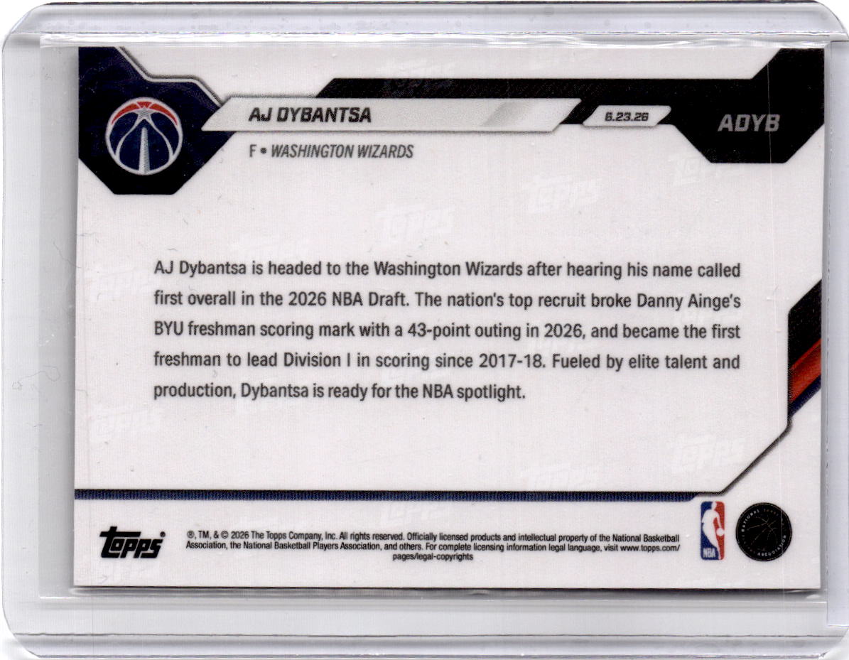 2026-27 Topps Now NBA Draft #ADYB AJ Dybantsa