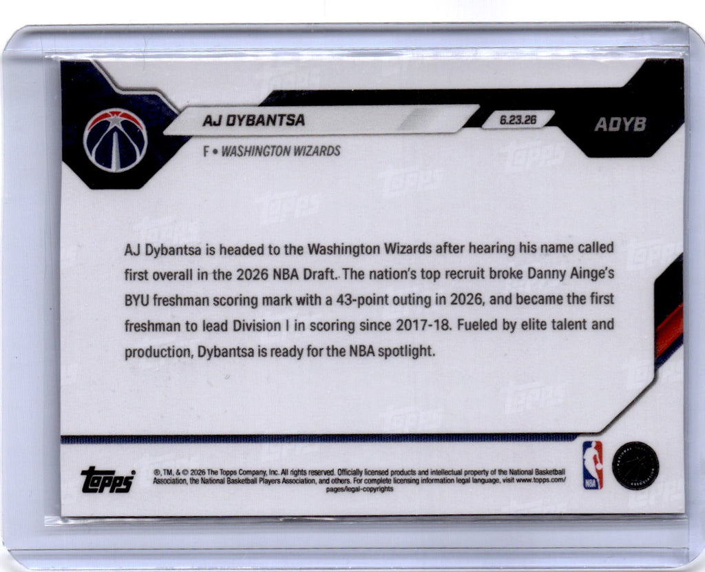 2026-27 Topps Now NBA Draft #ADYB AJ Dybantsa