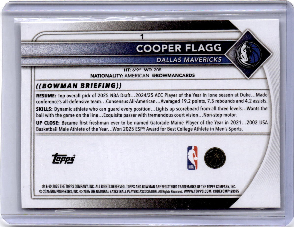 2025-26 Bowman #1 Cooper Flagg