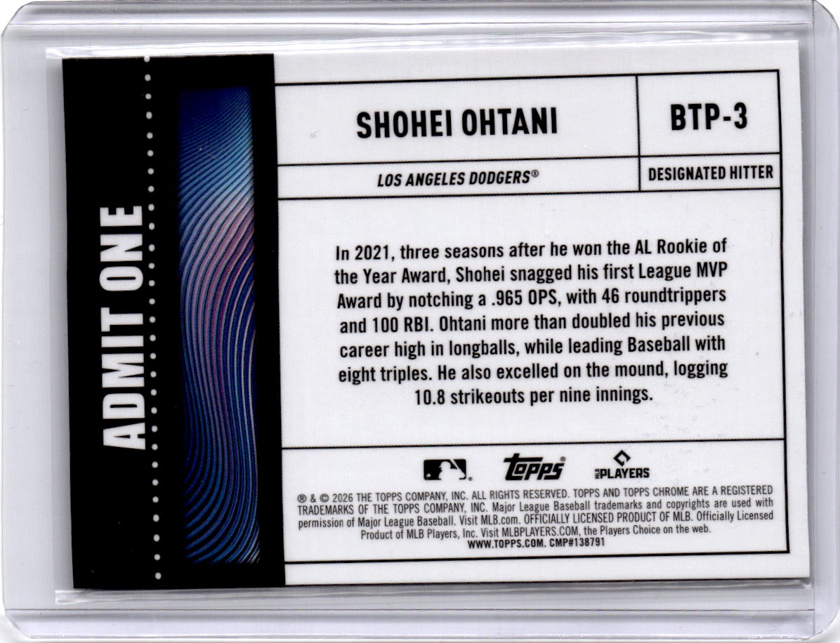 2026 Topps Chrome Logofractor Edition #BTP-3 Shohei Ohtani Big Ticket Players