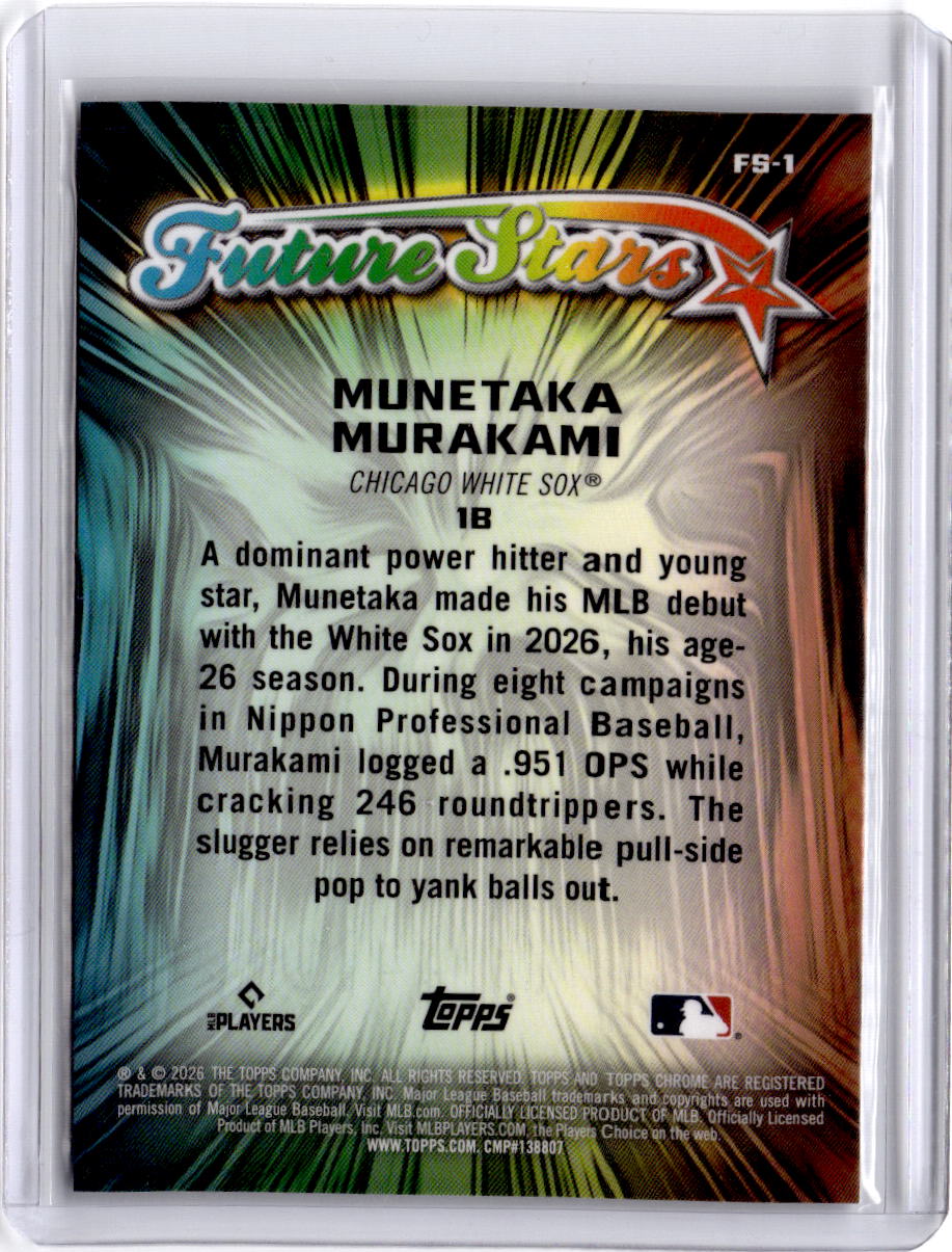 2026 Topps Chrome Logofractor Edition #FS-1 Munetaka Murakami Future Stars