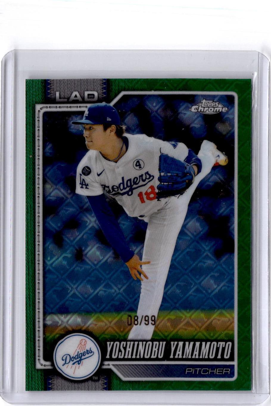 2026 Topps Chrome Logofractor Edition Yoshinobu Yamamoto Green Refractor #/99