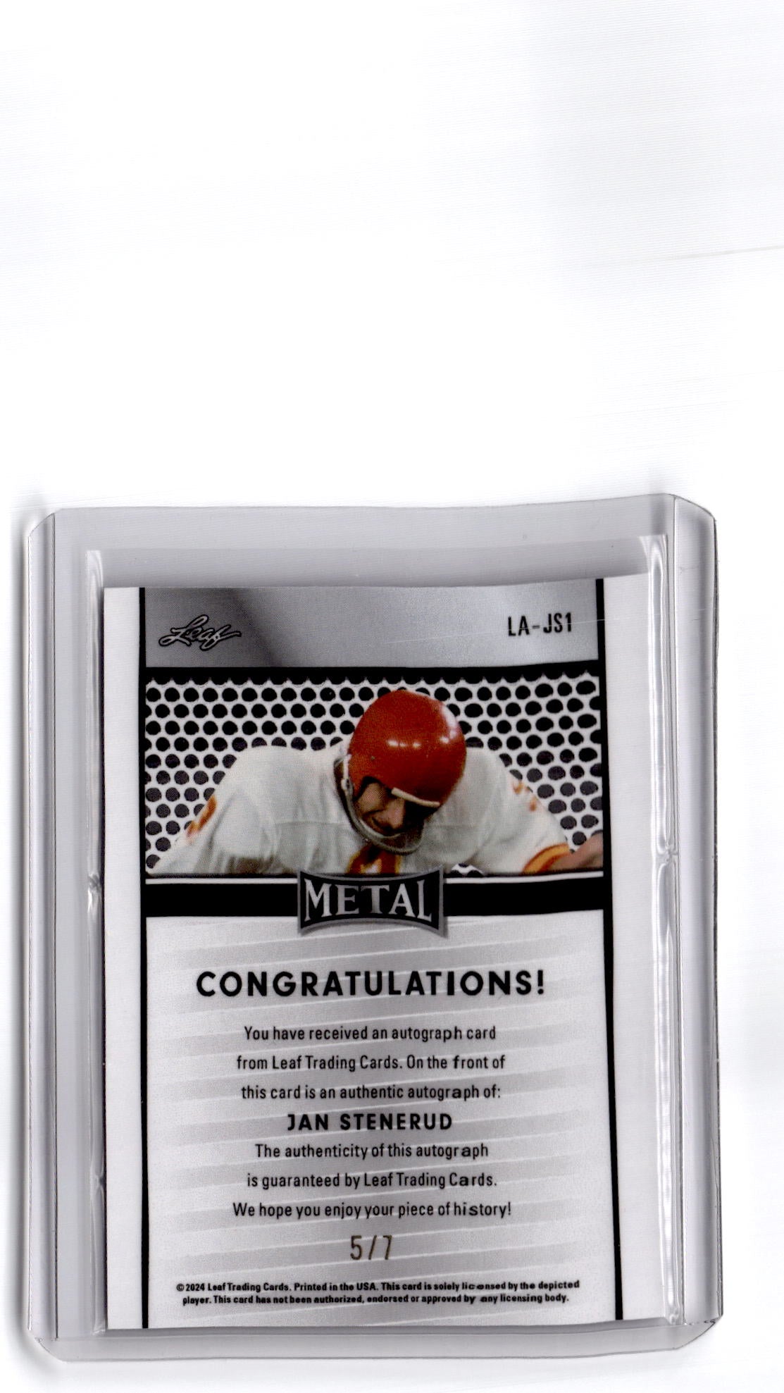 2024 Leaf Collective Multi-Sports -Auto Shimmer Purple Jan Stenerud #/7
