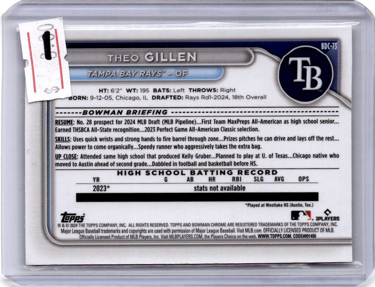 2024 Bowman Draft #BDC-73 Theo Gillen Chrome