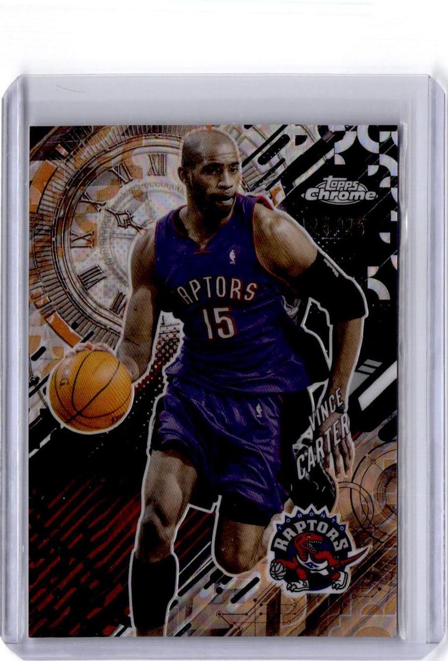 2025-26 Topps Chrome Update Vince Carter Go Time Orange Refractor 25/25