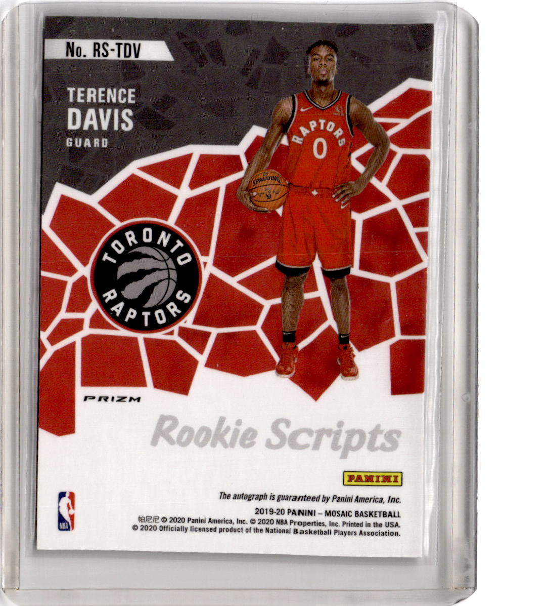 2019-20 Panini Mosaic #RS-TDV Terence Davis Rookie Scripts