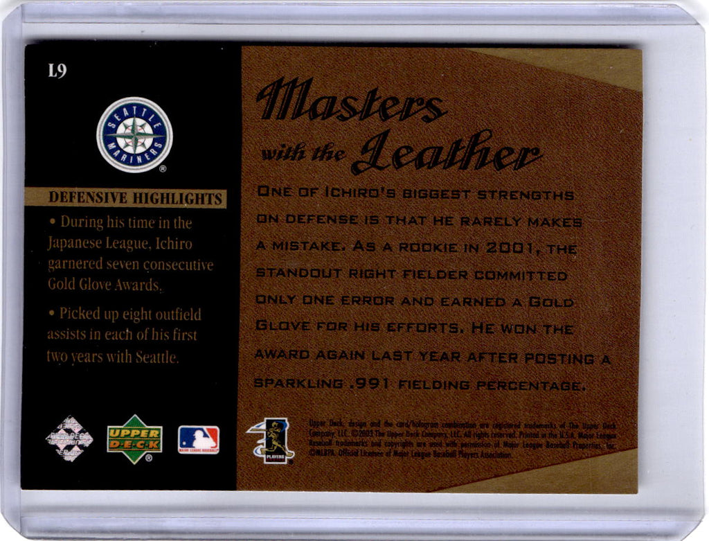 2003 Upper Deck #L9 Ichiro Suzuki Masters with the Leather